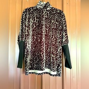 Mock neck velvet leopard top by Suzanne Betro